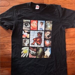 Supreme Black Graphic Tee with Multicolor Design
